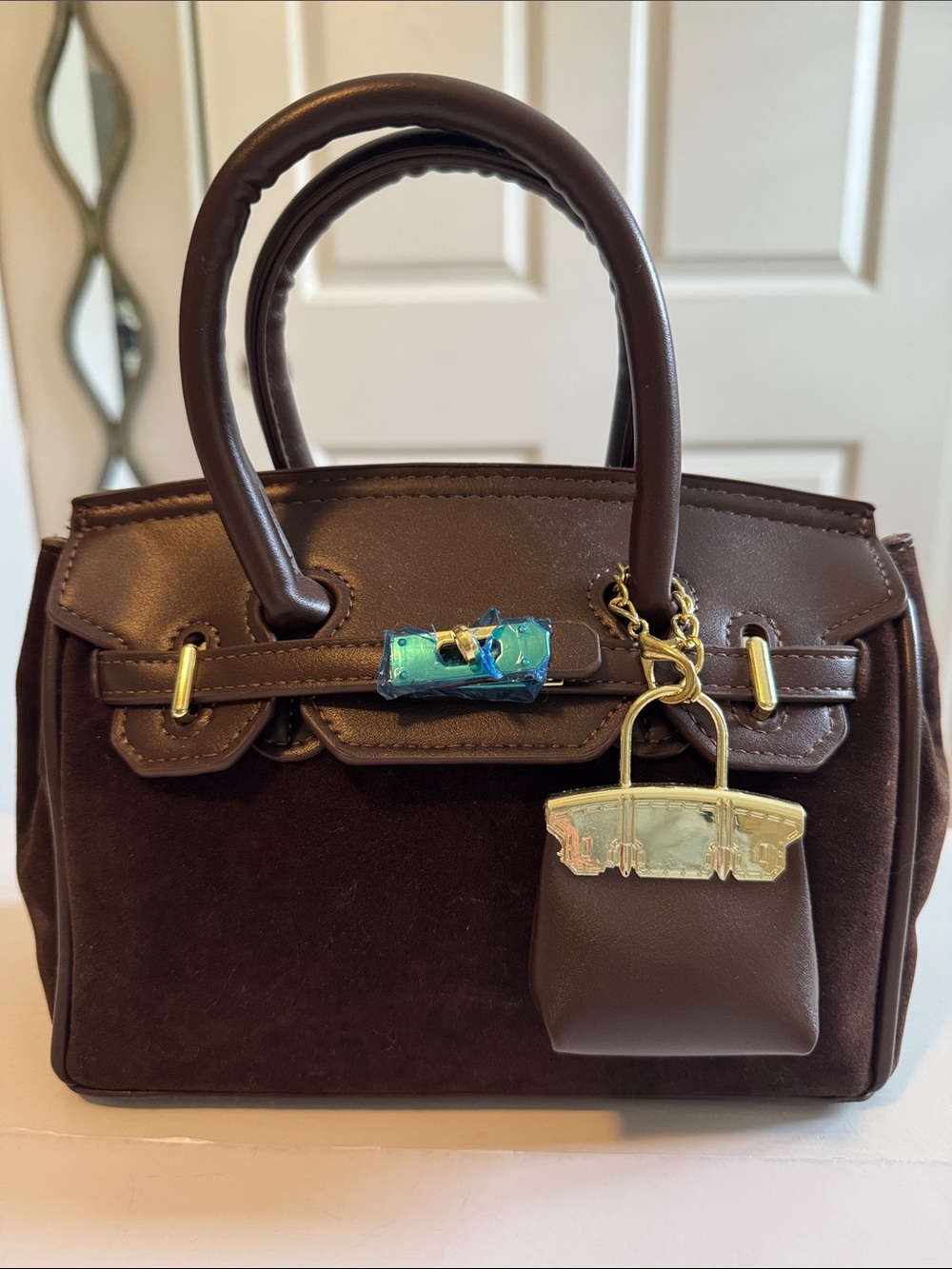 Vegan and Faux Suede Mini Satchel